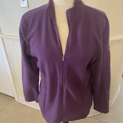 Woman’s L L Bean Zip Up Lightweight Fleece Jacket Size Medium 