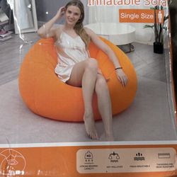STARBRILLIANT Lazy Inflatable Sofa with Air Pump, Foldable Lounge Chair, Single Person Plush Sofa, Inflatable Outdoor Study Chair,