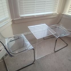 Ikea Acrylic Chairs With Endtable