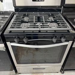 Whirlpool Gas Stove 4 Burners Stainless Steel