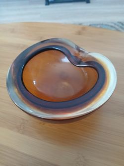 MURANO / VIKING Hand Blown Glass Dish MCM Mid  Century Modern Art