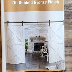 Hardware For Sliding Barn Door 72" Track Rubber Bronzed  