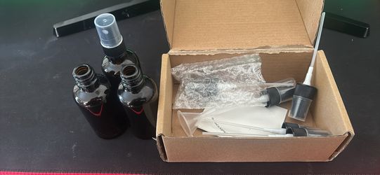 Amber Glass Spray Bottles Set