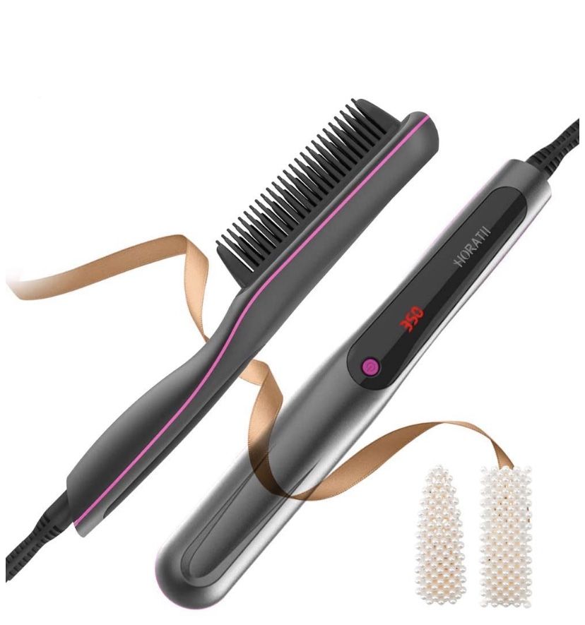 Hair Straightener Brush Ionic Heat Brush