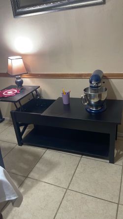 Black Lift-Top Coffee Table with Storage – $75 OBO