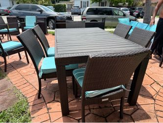 7-Piece Outdoor Patio Dining Set (Table + 6 Chairs with Cushions)