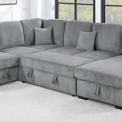 ✅️✅️4-Piece Convertible Sectional
Sleeper Sofa, Chaise Storage, Sofa Storage & USB Port✅️✅️