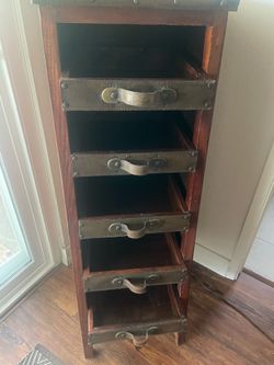 Corner Accent Stand with 5 display drawers