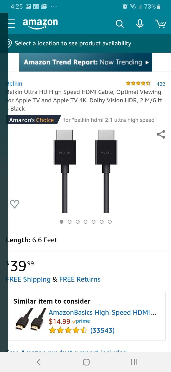 Belkin Ultra HD High Speed HDMI Cable