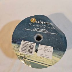Traditions 50 Yards Wired Edge Ribbon 2.5" Wide Vintage Condition The Traditions 50 Yards Wired Edge Ribbon in Vintage Condition is a festive and vers