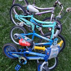 Several Kids Bikes