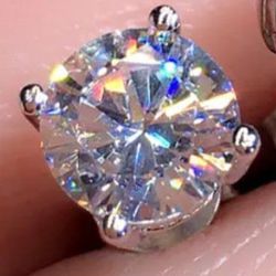 925 Sterling Silver Earrings Genuine Moissenite/Diamonds