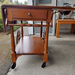 Sprague and Carlton Drop Leaf Maple Tea Cart