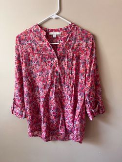Pink floral blouse