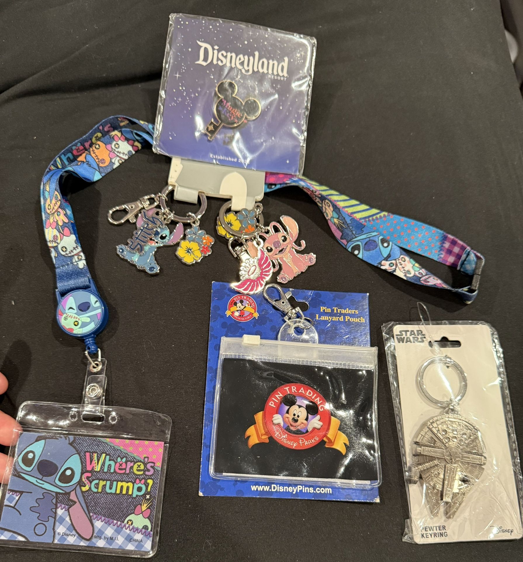 Stitch And Scrump Lanyard Id Card Holder Star Wars KeyChain Mickey Mouse Lanyard