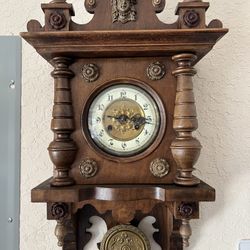 German Antique Open  Face Antique Clock 