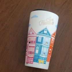 Starbucks San Francisco Dogs Double Wall Ceramic Travel Tumbler 12 oz 
Cup. Pre-owned, very good shape, please see photos for details. Still 
iwth the