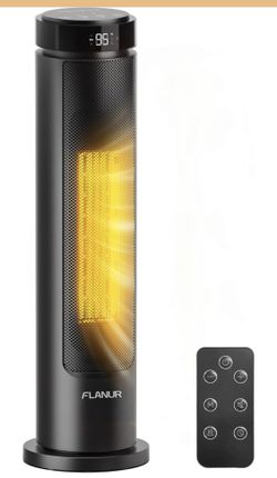 1500W Portable Space Heater with Remote, Thermostat, 5 Modes, Child Lock & Safety Protection