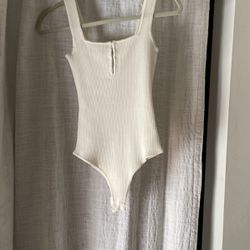 Ribbed Tank/ Bodysuit With Clips Size Small 