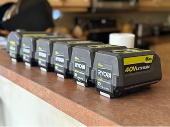Ryobi 40v battery - 6ah - $135 each