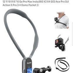 TELESIN S2 Quick Release Magnetic Neck Mount with Fixing Chest Strap, Necklace Lanyard Holder for GoPro 13 12 11 10 9 8 7 6 Go Pro Max Insta360 X3 X4 