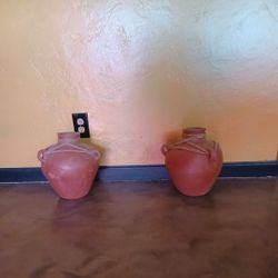 2 Mexican Clay Pots