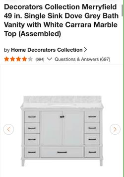 BRAND NEW 48" BATHROOM VANITY CABINET WITH TOP