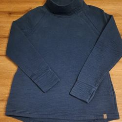 LL BEAN • Quilted Turtleneck Sweater  Women Size M Pullover Sweatshirt Jacket