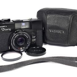 Near MINT Rare Black Yashica Diary 35mm Camera w/ Yashica 38mm Lens - WORKS GREAT!!