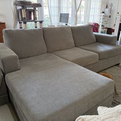 MOVING SOON, MUST GO: Grey Living Spaces L-shaped couch 