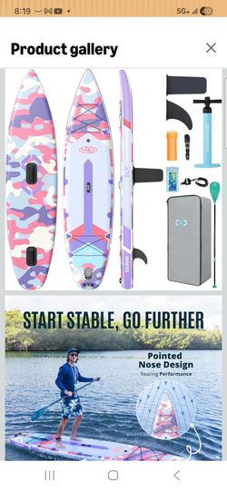 Inflatable Paddle Board, 11'6"/10'6" x 33" Stable Stand Up Paddleboard
Unique Center Fin, Non-Slip Deck Pad, Complete Accessories, Extra Wide SUP for