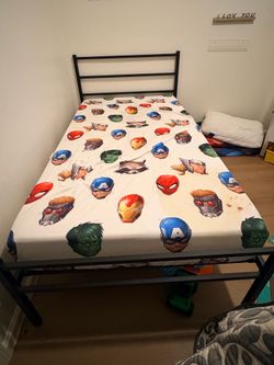 Twin bed with mattress