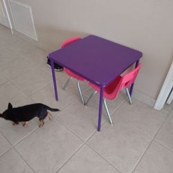 Kid's Table And 2x Chairs