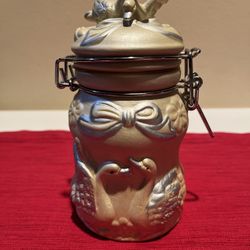 Decorative Ceramic jar with Swans