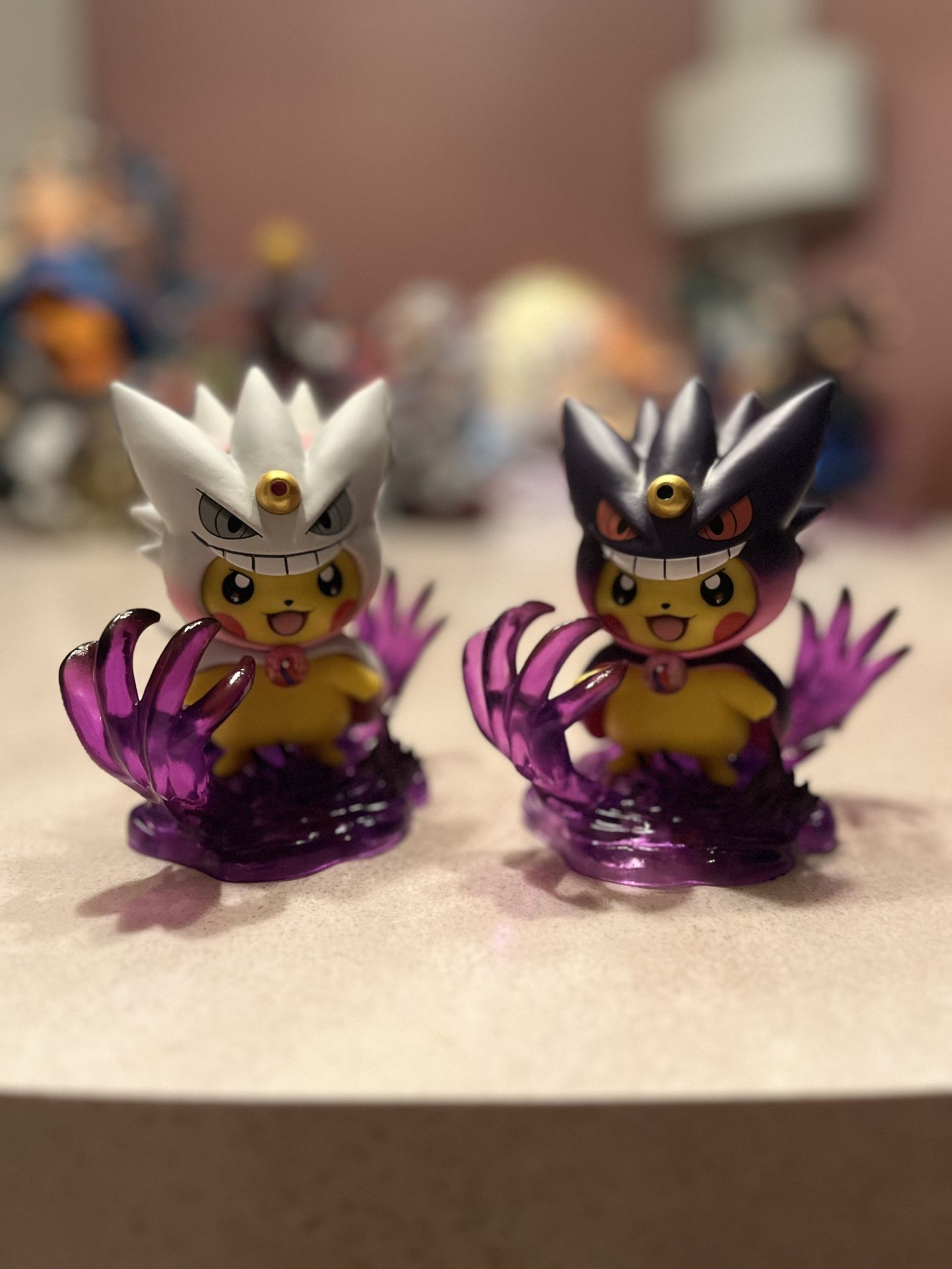 Mega Gengar Poncho Pikachu Figurines