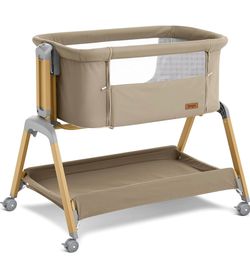 🍼 Jimglo 3-in-1 Bassinet/Bedside Sleeper (Khaki) — $120