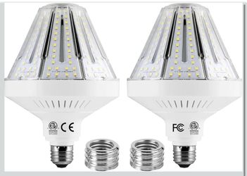 Bombilla LED de 120 W (18,500 LM) equivalente a 1200 W - Base E39/E26 de aluminio de grado militar, ventilador de refrigeración, certificado ETL/UL, l