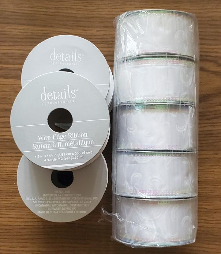 10 New Rolls Of Wire Edged Decorative Ribbon (40 Yards)