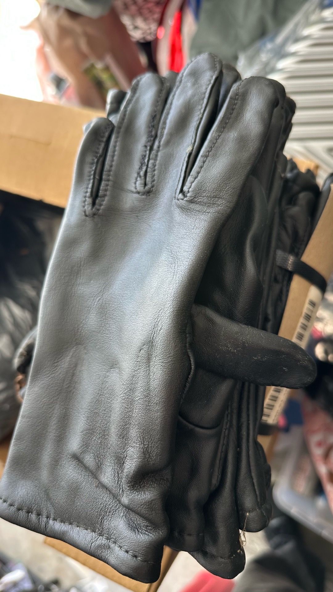 Leather & wool gloves