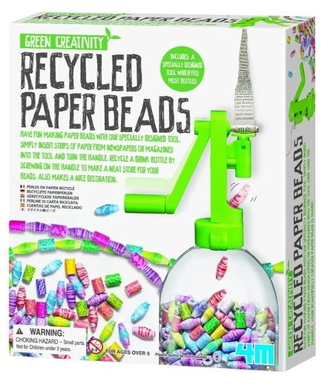 4M Green Creativity Recycled Paper Beads Kit, Arts & Crafts Upcycle Decorative Jewelry Art Gift for Kids & Teens