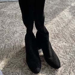 Black suede boots