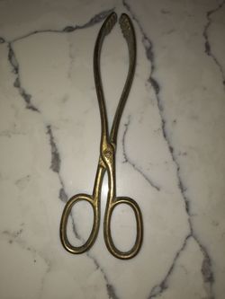 Vintage small log fireplace tongs