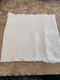 New white smocked strapless tube top!