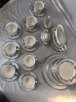 Fine China set made in England Silver Fern