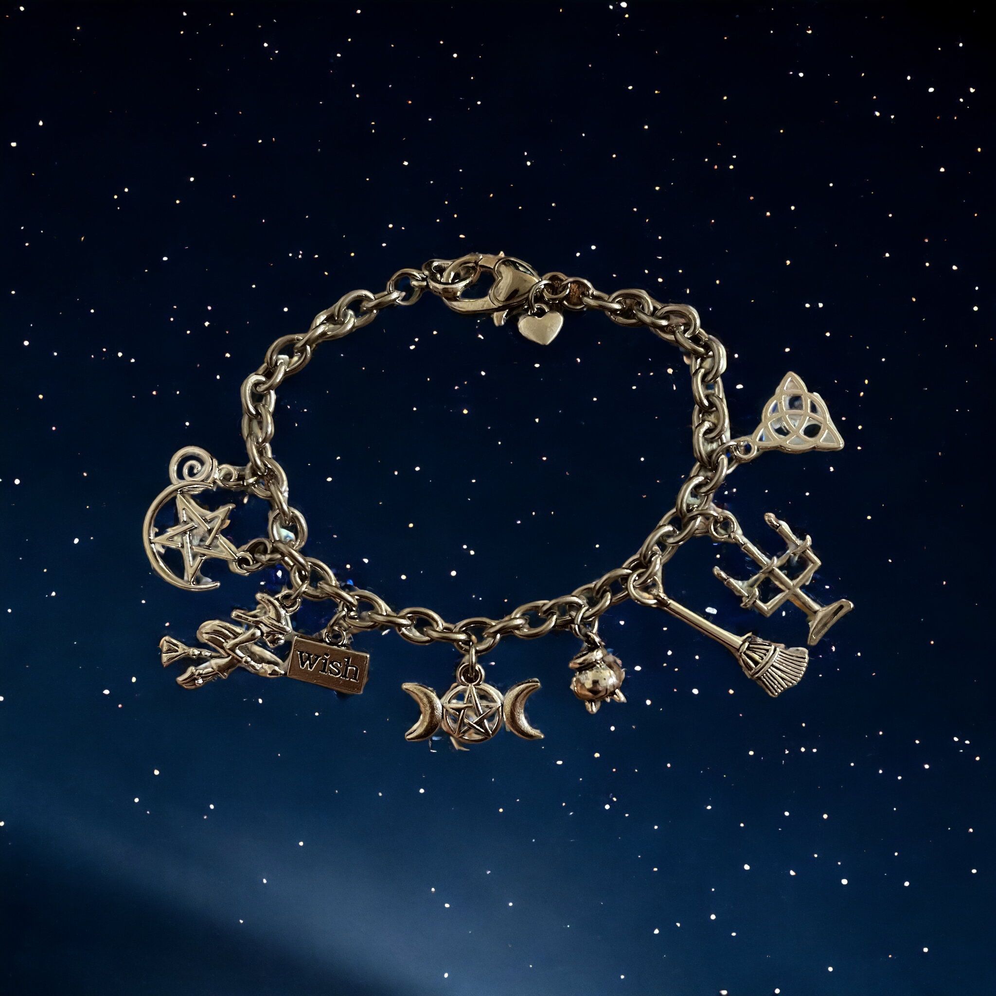 Wiccan Witch Handmade Charm Bracelet