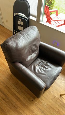 Brown leather recliner chair