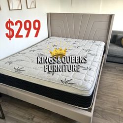 New Queen Bed Frame With Mattress 