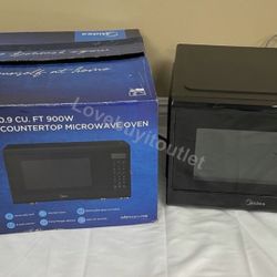 Midea 0.9 Microwave Black New Open Box 