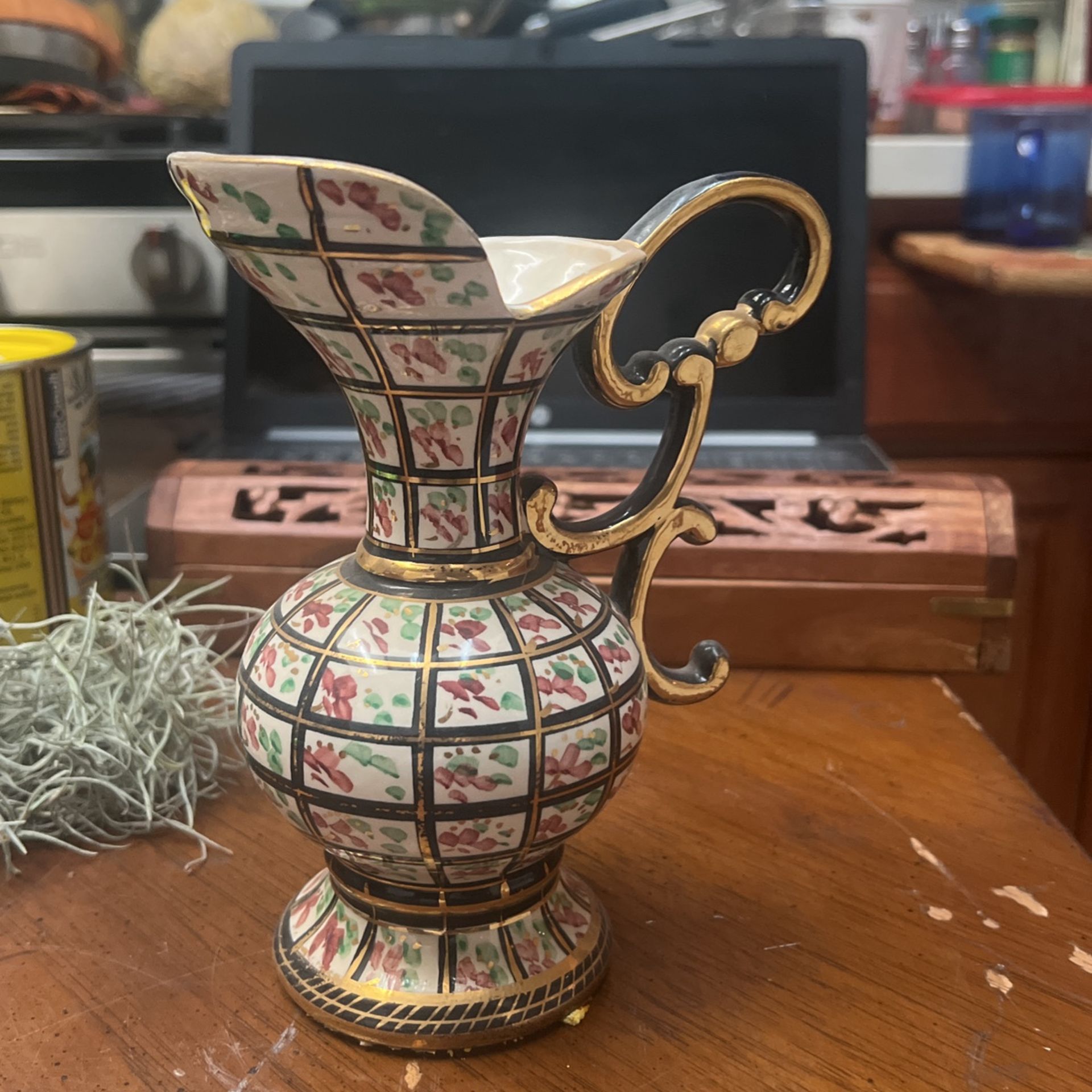 Rare Mid Century Hand Painted Decorative vase