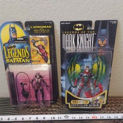 Kenner Batman Action Figures Catwoman & Dive Claw Robin New on Card!